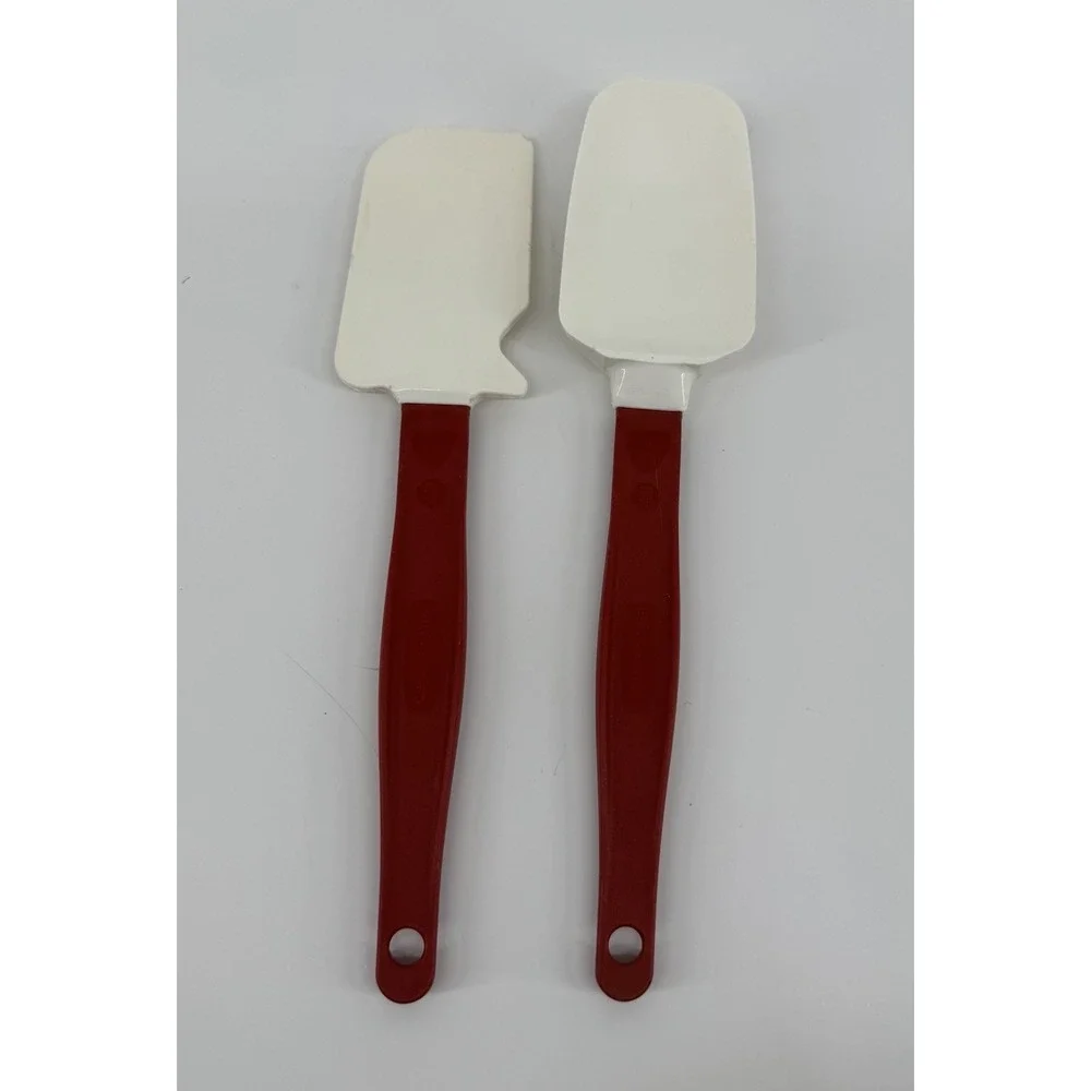 Vintage Rubbermaid Red White Silicone Spatula Set Retro Farmhouse Baking Tools
